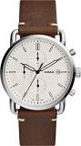 Fossil Fossil Chronograph Men's Watch White Dial Brown Colored Strap