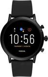 Fossil Gen 5 44mm, Black Carlyle Silicone Touchscreen Men's Smartwatch With Speaker, Heart Rate, GPS, Music Storage And Smartphone Notifications FTW4025