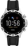 Fossil Gen 5 46mm, Black Garrett Silicone Touchscreen Men's Smartwatch With Speaker, Heart Rate, GPS, Music Storage And Smartphone Notifications Digital Dial Watch FTW4041