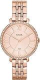 Fossil Jacqueline Analog Rose Gold Dial And Band Women's Stainless Steel Watch ES3546