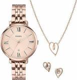 Fossil Jacqueline Analog Rose Gold Dial Women's Watch ES5252SET Stainless Steel, Rose Gold Strap