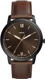 Fossil Leather Analog Black Dial Men Watch Fs5551, Brown Band