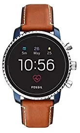 Fossil Men's Gen 4 Explorist HR Heart Rate Stainless Steel and Leather Touchscreen Smartwatch, Color: Brown Model: FTW4016