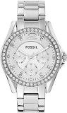 Fossil Riley Analog Silver Dial Women's Watch ES3202 Stainless Steel, Silver Strap