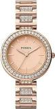 Fossil Stainless Steel Women Karli Rose Gold Dial Analog Watch Bq3181, Rose Gold Band