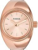 Fossil Unisex Analogue Watch Ring Rose Gold Plated Es5247