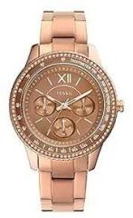 Fossil Women Stainless Steel Stella Sport Analog Brown Dial Watch Es5109, Band Color Rose Gold