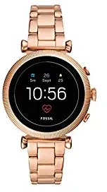 Fossil Women's Gen 4 Sloane HR Heart Rate Stainless Steel Touchscreen Women's Smartwatch, Color: Rose Gold FTW6040