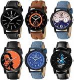 Foxter Analogue Men's & Boys' Watch Multicolour Dial Multicolour Strap Pack Of 6