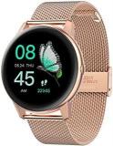 French Connection R3 Free Strap, Color : Rose Gold & Pink Touch Screen Unisex Metal Case Smartwatch With Heart Rate & Blood Pressure Monitoring, Upto 10 Days Active Battery Life