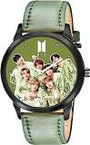 Generic Classy Black With Green Strap BTS Unisex Watch