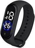 Generic Galvan Black Slim Digital Led Bracelet Band Watch For Boys And Girls And Kids Unisex