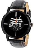 Generic Mahadev Print Round Dial Dial Black Leather Belt Unisex Watch _My 74 Loren Mahdev Black