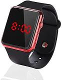 Generic Metallic red Square LED Multi Functional Automatic Sports Watch for Men's Kids Watch for Boys, Girls, Women Watch for Men led Digital Digital Watch for Men & Women Black