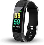 Generic Mobicell Latest ID115 Bluetooth Smart Fitness Band Watch For Men/Women With Heart Rate Activity Tracker/Notification Alert/Larger Battery Life Unisex Black