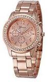 Geneva Platinum Analogue Rose Gold Dial Women's Watch 204