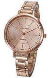 Geneva Platinum Analogue Rose Gold Dial Women'S Watch Gp 338