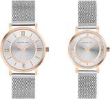 Giordano Analog Stylish Unisex Adult Watch For Couple Water Resistant Fashion Watch Round Shape With 3 Hand Mechanism Wrist Watch For Girls & Boy To Compliment Your Look/Ideal Gift For His/Her | Perfect Pair Watch GD 1172 SETA