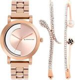 Giordano Drivethrough Collection Analogue Watch Combo Set For Women With Rosegold Dial & 2 Bangles Ladies Wrist Watch With Metal Strap To Complement Your Look, Combo Gift Set For Women C2173 11