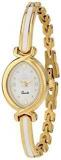 Glamexy Analogue Unisex Watch White Dial Gold Colored Strap