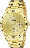 Golden Dial Day & Date Functioning Water Resistant Gold Color Stainless Steel Strap Bracelet Watch for Men/Boys B G5073 GL GL