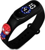 Goldenize Fashion Digital Dial Waterproof Stylish And Fashion Unisex Child Wrist Smart Watch LED Band For Kids, Child Colorful Cartoon Character Super Hero For Kids, Boys & Girls Black Spider Man