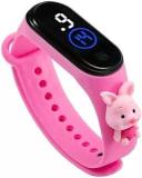 Goldenize Fashion Digital Dial Waterproof Stylish And Fashion Unisex Child Wrist Smart Watch LED Band For Kids, Child Colorful Cartoon Character Super Hero For Kids, Boys & Girls Pink Rabbit