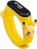 Goldenize Fashion Digital Dial Waterproof Stylish And Fashion Unisex Child Wrist Smart Watch LED Band For Kids, Child Colorful Cartoon Character Super Hero For Kids, Boys & Girls Yellow Pikachu