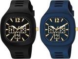 GOLDENIZE FASHION New Combo Of Multicolor Square Dial With Silicone Strap Unisex Combo Of 2 Analog Watch Big Dial Men's & Boy's Wrist Watch | Pack Of 2