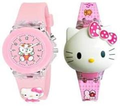 GOLDENIZE FASHION Stylish Kids Digital Date and Time Disco Light Music LED Display 3D Cartoon Watch for Kids Unisex Digital Watch for Baby Boys & Girls Kids | Pack of 2