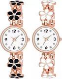 Goldenize Fashion Stylish Multicolour Round Dial Unisex Analog Gift Wrist Watches For Ladies & Girls Combo Pack Of 2