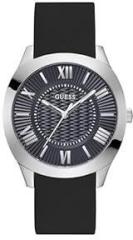 GUESS Silicone Analog Navy Blue Dial Men's Watch Gw0728G1, Band Color Black