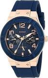 GUESS Silicone Rigor Analog Blue Dial Women Watch U0571L1, Blue Band