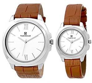 H Timewear Analog Silver dial Couple Watch 907SDTCOUPLE