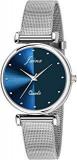 Jainx Analogue Blue Dial Silver Mesh Chain Women's & Girls Watch JW665