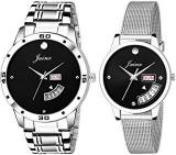 JAINX Analogue Unisex Watch Black Dial Pack Of 2