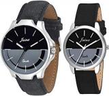 JAINX Analogue Unisex Watch Multicolour Dial Black Colored Strap Pack Of 2