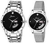 Jainx Black Dial Day & Date Analogue Watch for Men, Women & Couple JC451