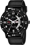 Jainx Day & Date Feature Analogue Men Watch Black Dial Black Colored Strap