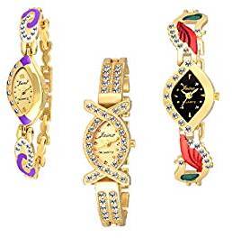 Jainx Multi Color Dial Analog Triple Watch Combo For JXT811