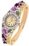 Jewels Galaxy Copper Analogue Brown Dial Girls And Women's Watch Bracelet