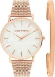 Joker & Witch Analog Women's Watch White Dial Rose Gold Colored Strap