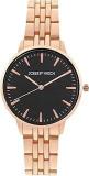 Joker & Witch Mini Nebula Black Dial Rose Gold Stainless Steel Analogue Watch For Women