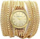 Joker & Witch Stainless Steel Gold Chain Party Chic Analog Gold Dial Women Watch Amwww88, Gold Band