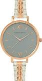 Joker & Witch Women's Agnes Grey Analog Dial Watch Rose Gold And Silver