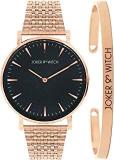 Joker & Witch Women's Iridescent Rose Gold Analog Watch Bracelet Stack