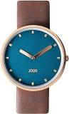 JOON Wrist Watch Socialite Rose Gold Bezel With Deep Teal Dial And Coffee Brown, Vegan Leather Strap, Japanese Quartz Movement, Unisex Urban Watch