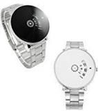 Krupa Enterprise Black And White Dial Stainless Still Strap Watches Combo For Boys And Men