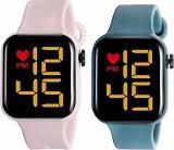 Kytsch Square Digital Watch For Man Date Time Led Watches For Kids Boys & Girls