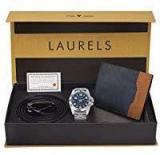 Laurels Analogue Blue Dial Men's Watch, Wallet & Belt Combo Cp Polo 504 Tsk 0306 Vt 0209